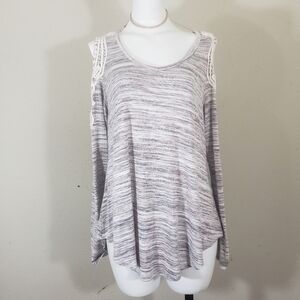 Tru self cold shoulder long sleeve blouse size S